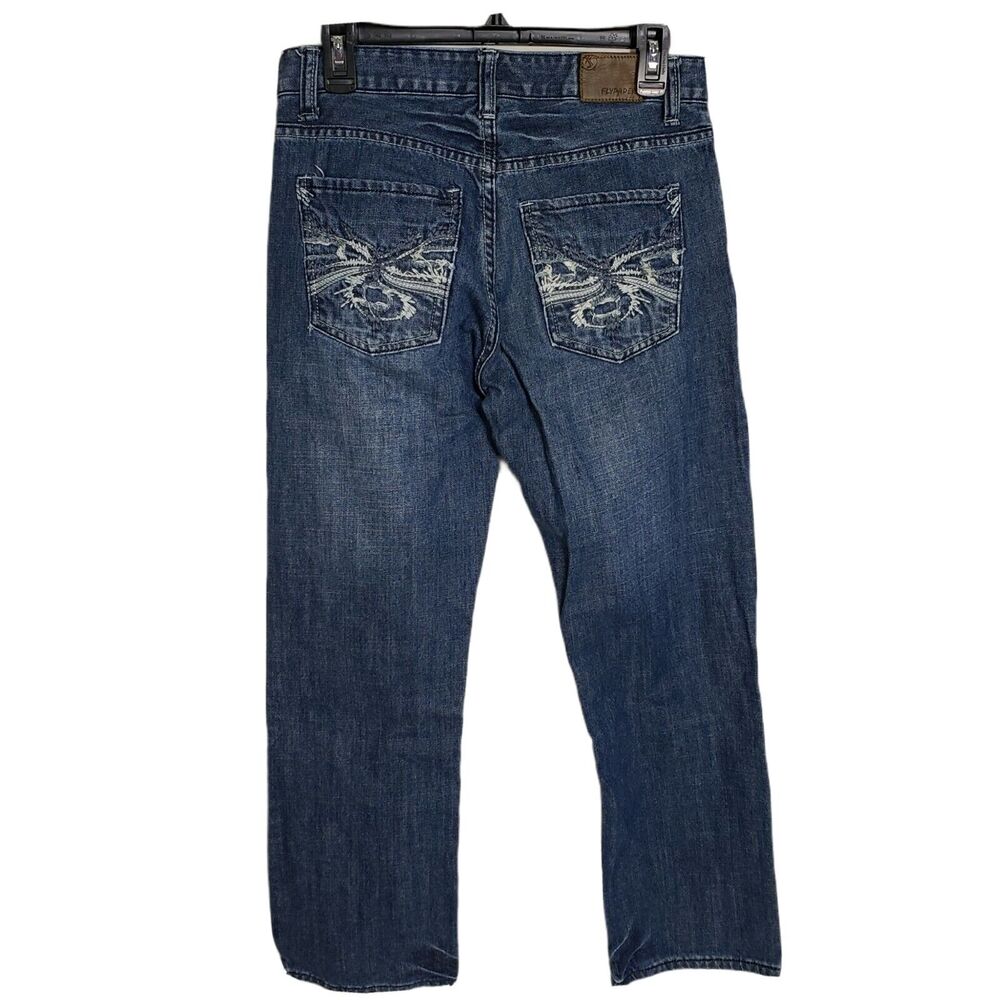 Flypaper Mens Jeans W29 X L28.5 Distressed Straight Leg Blue Denim Cotton Medium